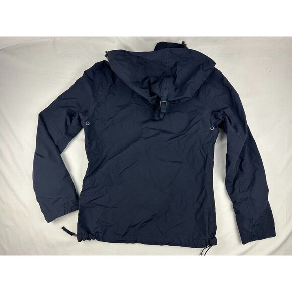 Napapijri Rainforest Geographic Taped Seams Hooded Anorak Jacket Blue Womens XS - Picture 2 of 9